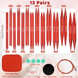 Circular Knitting Needles Set Interchangeable Knitting Needles Set 3.0-10.0 mm Interchangeable Circular Knitting Needle 40 cm/60 cm/80 cm/100 cm Knitting Needles Circular Knitting Needle for Scarves