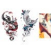 2 Sheets Dragon Tattoo Phoenix Tattoo Temporary Tattoo Arm Tattoo