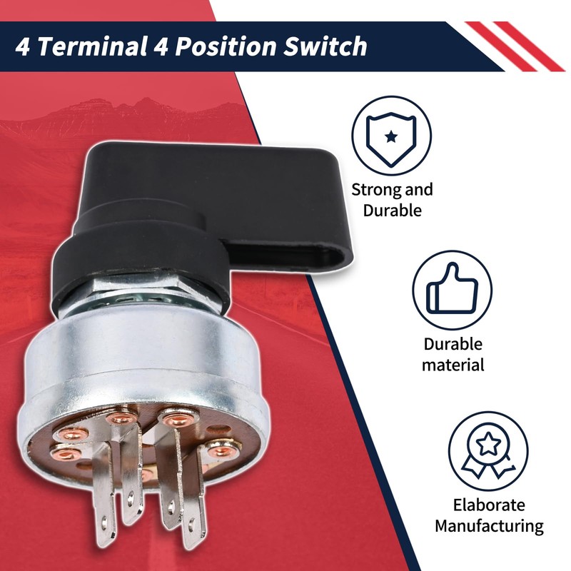 Promrmr 4 Terminal 4 Position Switch Includes Handle & Dust