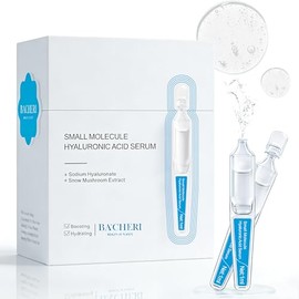 Sérum De Ácido Hialurónico De Molécula Pequeña – 15 Ampollas Monodosis Con Extracto De Hongo Tremella Y Eritritol, Sérum Hidratante Diario Ligero Para Piel Seca Y Sensible, Ideal Para Viajes.