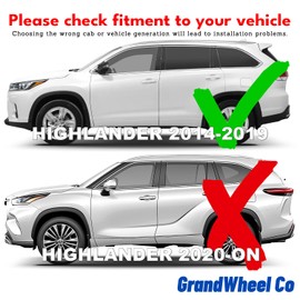 Window Deflectors Smoke Tinted in-Channel Side Window Vent Visor Deflectors Rain Guards Compatible with Toyota Highlander 2014-2019 - 4 pcs. GW0898