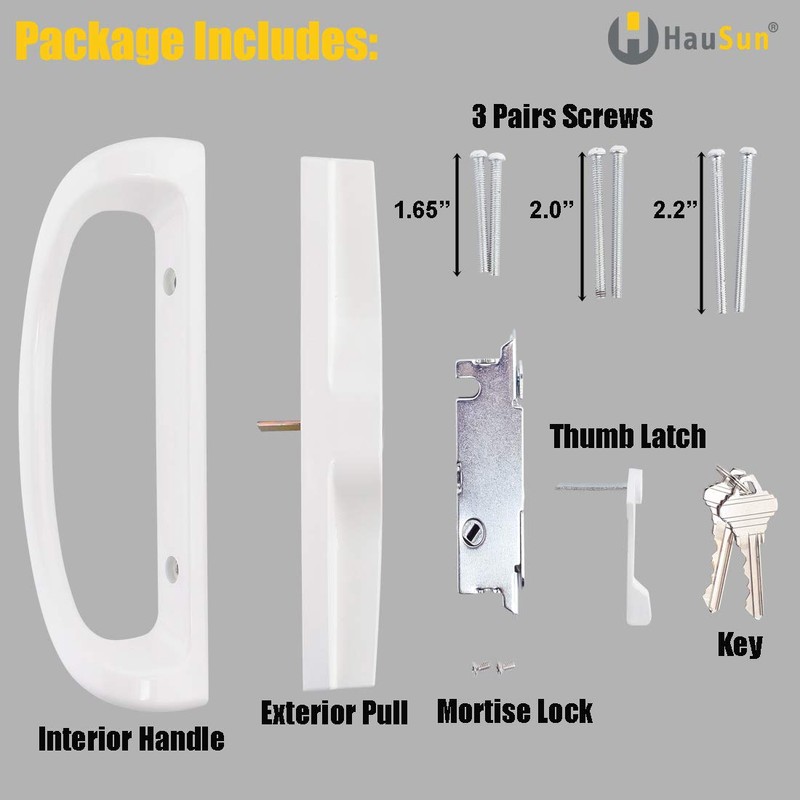 Sliding Patio Door Handle Set with Key Cylinder and Mortise