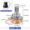 10 Sets 500K Ohm Potentiometer, WH148 Single Joint Potentiometer with