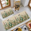 Eikunn Farmhouse Kitchen Rugs Set of 2, Weeds Floral Wildflower