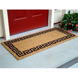 Kempf Greek Key Natural Coco Doormat, 22 by 47 by 0.5-Inch