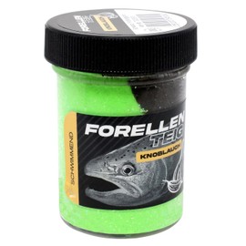 FTM Trout Dough Floating 50 g – Trout Dough, Colour/Aroma: Black/Spring Green – Garlic