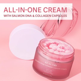 PDRN Capsule Cream with Vitamin C & Collagen – Korean Boba Moisturizer for Face, Pink Jelly Cream for Deep Hydration, Skin Repair, and Glow – Korean Skincare Gel for All Skin Types