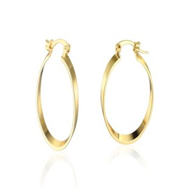 Earrings Gold Hoop Earrings for Women, 14K Gold Plated Oval Hoop Earrings, Small Hypoallergenic Earrings for Women, Gift, Yellow Gold