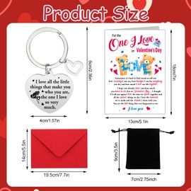 HOWAF Valentines Card for One I Love, Valentine's Day Card for One I Love Valentines Day Card Valentines Card for Her or Him, Valentines Keyring Heart Keyring Valentines Gifts for One I Love