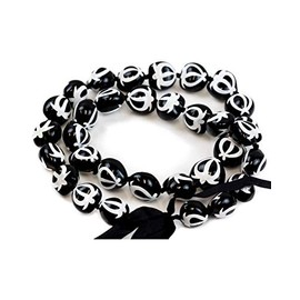 Barbra Collection Hawaiian Style Kukui Nut Lei Beads Necklaces with Hand Painted Turtle Adjustable 32” Leis for Men and Women (White)