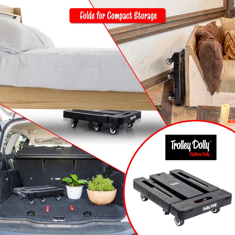 dbest products Trolley Dolly Platform Cart 6-Wheel Handtruck for Moving,