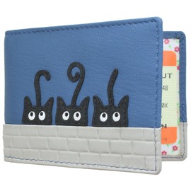 Mala Leather Peek a Boo 693TC_01 Cat Travel Card Holder, blue, Standard size, Modern