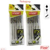 FLAIR FX 10 x 1.0mm Tip Dark BLACK Ballpoint Pens