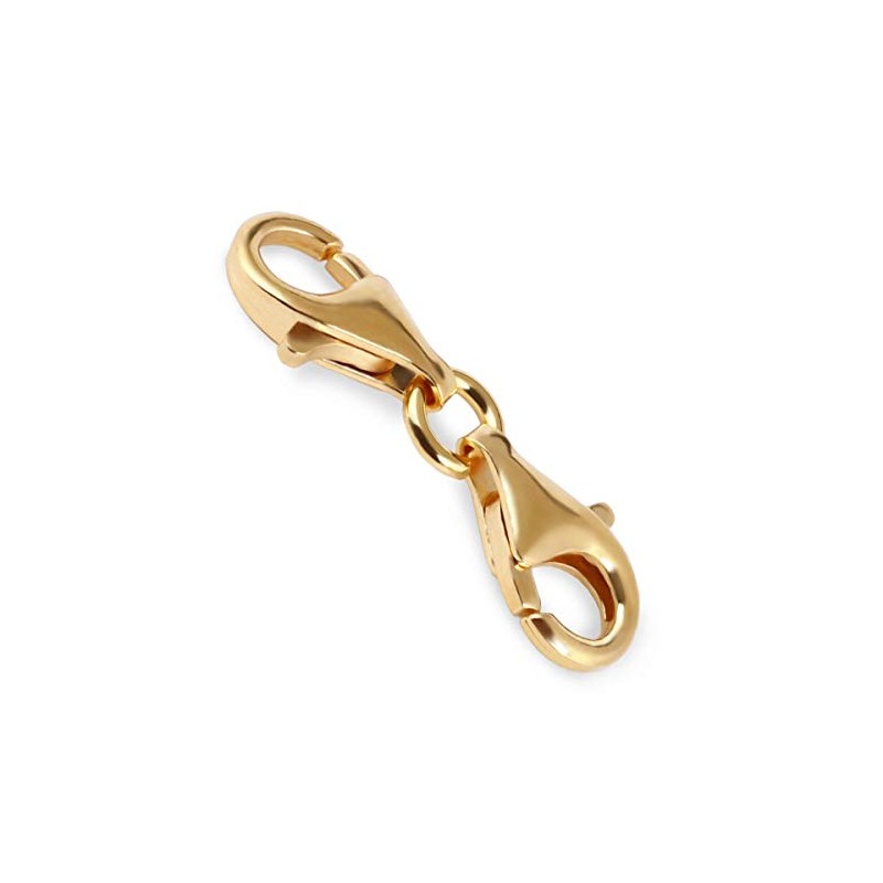 DIY925 Double Carabiner 925 Sterling Silver 24K Gold Base Clasp