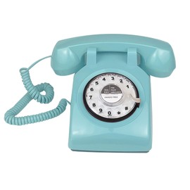 Benotek Retro Design Corded Landline Phone, Classic Vintage Old Fashioned Rotary Dial Landline Telephone Home Office Hotel Decor, blue