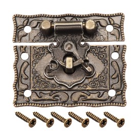 uxcell Wood Case Chest Box Rectangle Clasp Closure Hasp Latches Bronze Tone 51 x 42mm