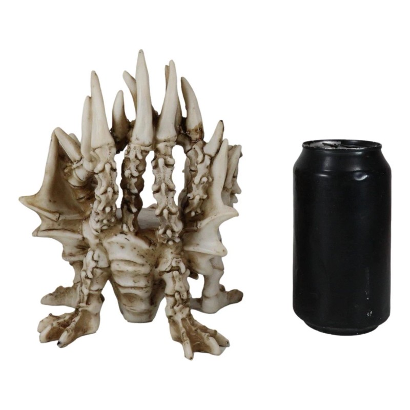 Legendary Arthurian Merlin Dragon Skulls Bones Skeletons Throne Chair Figurine