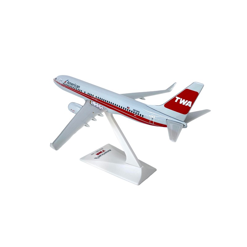 Flight Miniatures American TWA 737-800 1:200 Scale - Plastic Snap-Fit