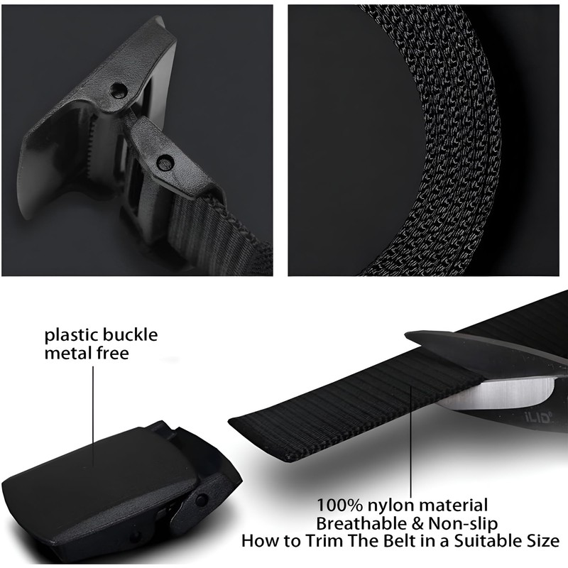 JacobsParts Heavy Duty Tactical Military Style Belt, Hypoallergenic Plastic Buckle,