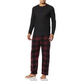 Essentials by Seven Apparel Men's Long-Sleeved Top and Fleece Bottom Pajama Set - xxl