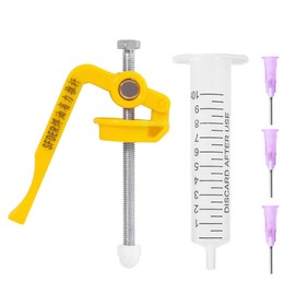 Manual Solder Flux Glue Dispenser,Durable Solder Paste Dispenser with Plunger and 3 Dispensing Needles,10cc Syringe Dispenser for Soldering Paste Welding Repair Tools(Solder Flux Excluded)