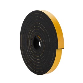 Weather Stripping Door Seal Strip 3/4"W * 5/16"T, Door Insulation Strip, High Density Foam Tape for Door Frame, Window, 10FT Length(10 FT X 1 Rolls, Black)