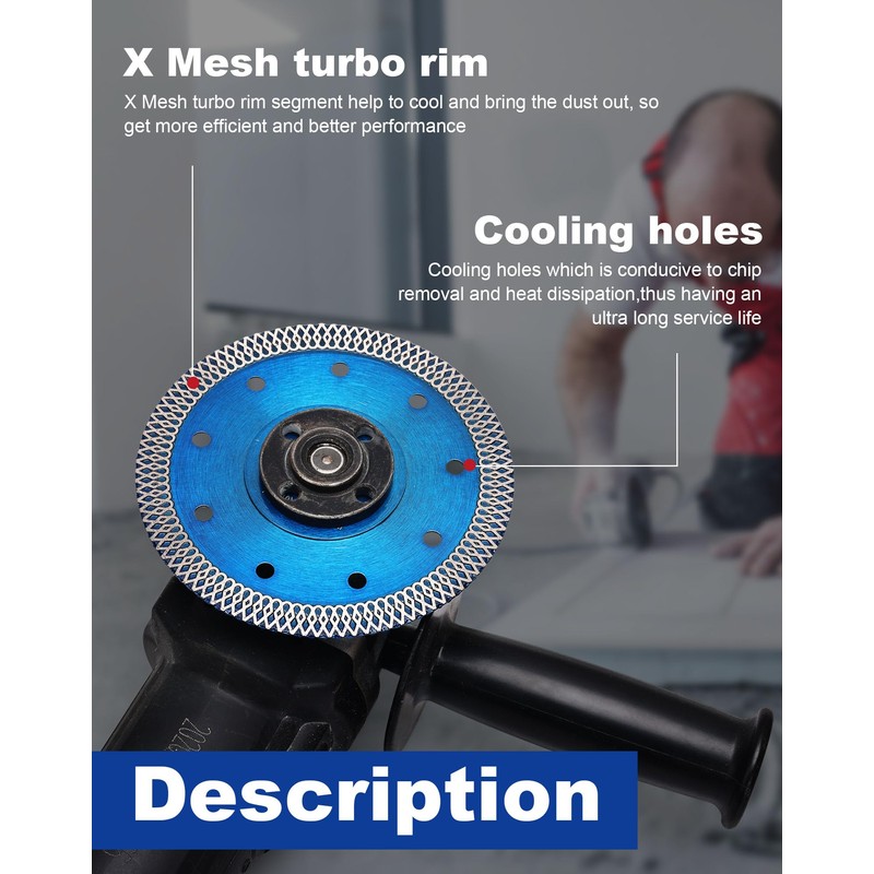5Pcs/Box Porcelain Blade Super Thin Diamond Saw Blade 4.5" for