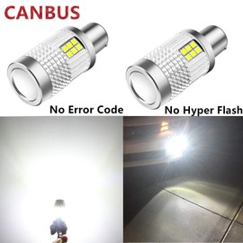 Alla Lighting Brightest CANBUS BAU15S 7507 LED Bulbs 3000Lm High Power 3030 30-SMD 12V LED 7507 Bulb 12V 21W PY21W 12496 7507 LED Turn Signal Light Bulbs, 6000K Xenon White (Set of 2)