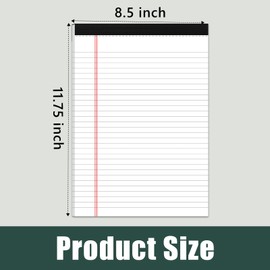 DORFAS Legal Pads 8.5 x 11 Basic Note Pads 8.5 x 11.75 inch - Premium Quality 21lb Paper Notepad - Wide Ruled Writing Pads Perfect for Writing and Note-Taking - 30 Sheets per Pad - Pack of 2