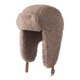 Women's Winter Hats Men's Aviator Hat Trapper Fleece Trapper Hat Warm Pilot Hat Windproof Ski Hat with Ear Flaps Cuddly Hat Thickened Fleece Hat Winter Leisure Hat for Cycling Skiing, khaki