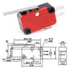 Swpeet 10Pcs V-152-1C25 Micro Limit Switch Long Hinge Roller Momentary