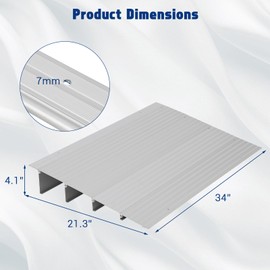 Door Threshold Ramp 4" Rise,Aluminum Entry Ramp for Wheelchair Scooters, 700 LBS
