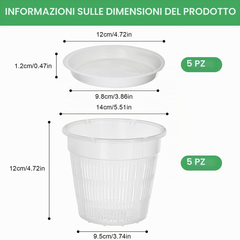 Dwitkul 5 Pezzi Vaso Trasparente per Orchidee, Vasi per Orchidee