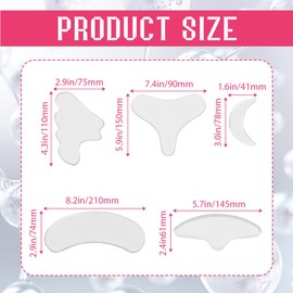 11 Stück Dekoltee Pads Antifalten, Augenpads Wiederverwendbar, Zornesfalte Pflaster, Silikon Brustpolster, Gesichtsglättungspflaster, Anti Falten Pads, für Stirn, Augen, Wangen, Neck und Brust