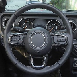 Riloer Interior Decoration Trim Kit Steering Wheel 3 PCS/Set, Compatible with Jeep Wrangler JL 2018-2021, Wrangler JT Gladiator 2020-2021 - Orange