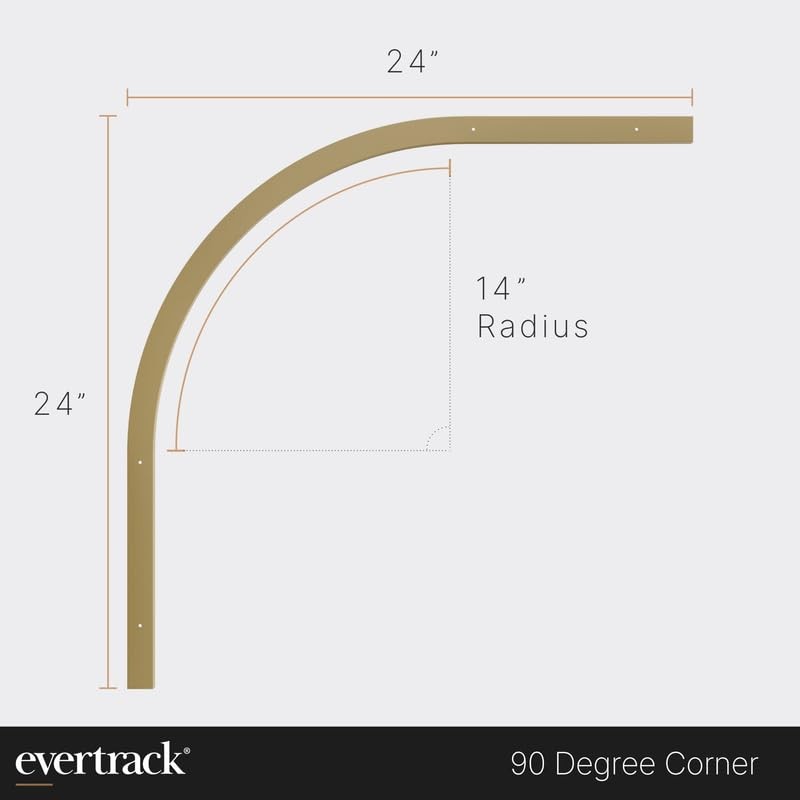 EverTrack Curtain Track - Corner Section for Ceiling Curtain Track