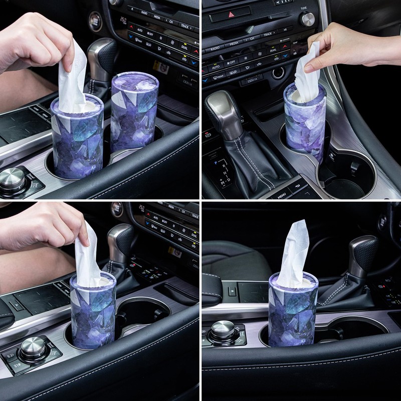 SINGARO Car Tissue Holder, 4 Pack Car Cup Holder Facial