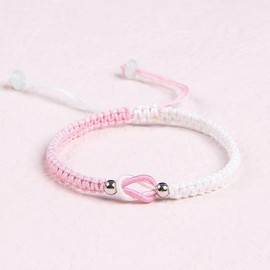 DivaGlamz To My Granddaughter-Infinity Forever Love Heart Bracelet, Natural Emperor Stone Double Layer Purple Beaded Woven Wrap Bracelets Adjustable Mind Peace Gift Jewelry (Pink knot)