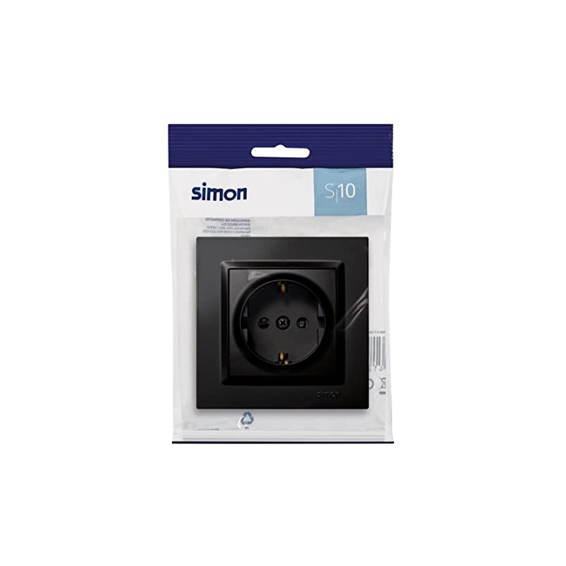 Schuko Plug Black Simon 10