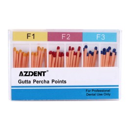 AZDENT Dental Endo Obturation System Heated Pen/Root Gutta Percha Cutter Taper Points - 5* Gutta Percha Points F1.F2.F3