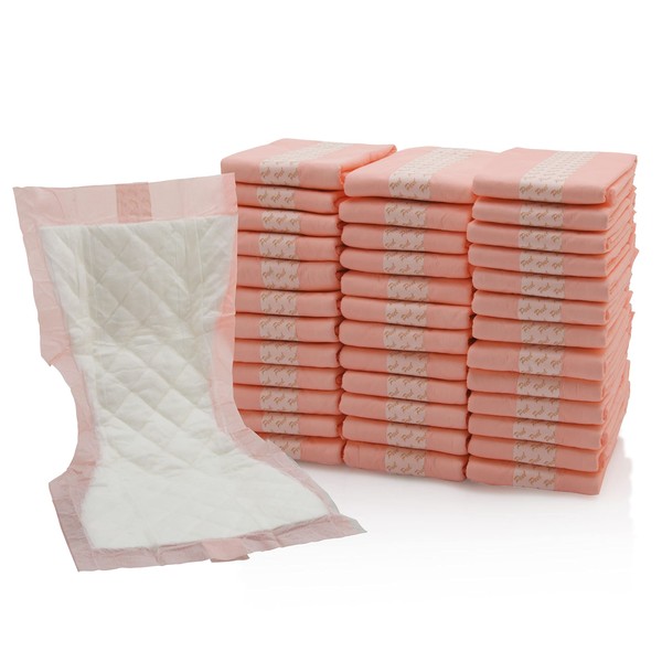 Extra Large Super-Absorbent Contoured Hospital Style Pad Liners [Pack of 40] 7" Wide X 14" Long - Maternity Pads for Heavier Post Birth Protection - Incontinence Liners (40)