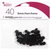 Cousin DIY Black 5mm Poms, 40 Pack