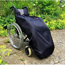 Fleece-Lined Wheelchair Cosy Cover - 100% Waterproof Rain Cover for Wheelchair Users - Universal Fit for Manual and Powered Wheelchairs, Easy to Fit Wheelchair Blanket - Adult Size (Plain Black)