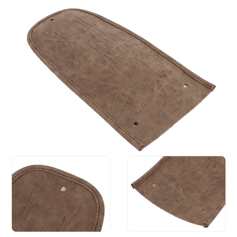 Motorcycle Fender Bib Cover Artificial Leather Decorative Pad Flame Pattern