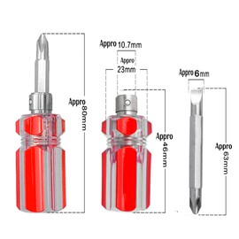 Bestgle 5pcs Mini Stubby Screwdrivers Set, 2-in-1 Phillips and Flat Head Reversible Stubby Short Screwdriver Small Compact Hand Tools for Repair Works