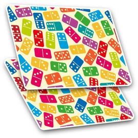 Rectangle Stickers (Set of 2) 10cm - Dominoes Domino Retro Game Fun Decals for Laptops,Tablets,Luggage,Scrap Booking,Fridges, #3243