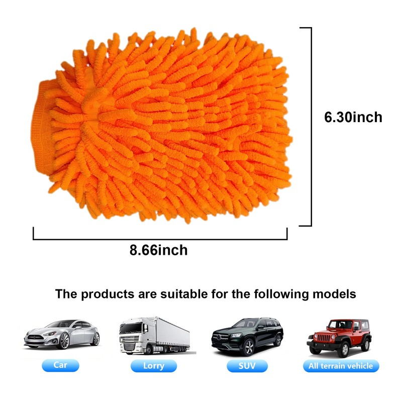 Ziciner Premium Microfiber Wash Mitt, Soft Scratch-Free Double-Sided Chenille Washing