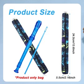 Style 1: 13.8 Inch Zippered Flute & Piccolo Carry Bag - Portable Washable Case for Vertical Flutes & Recorders