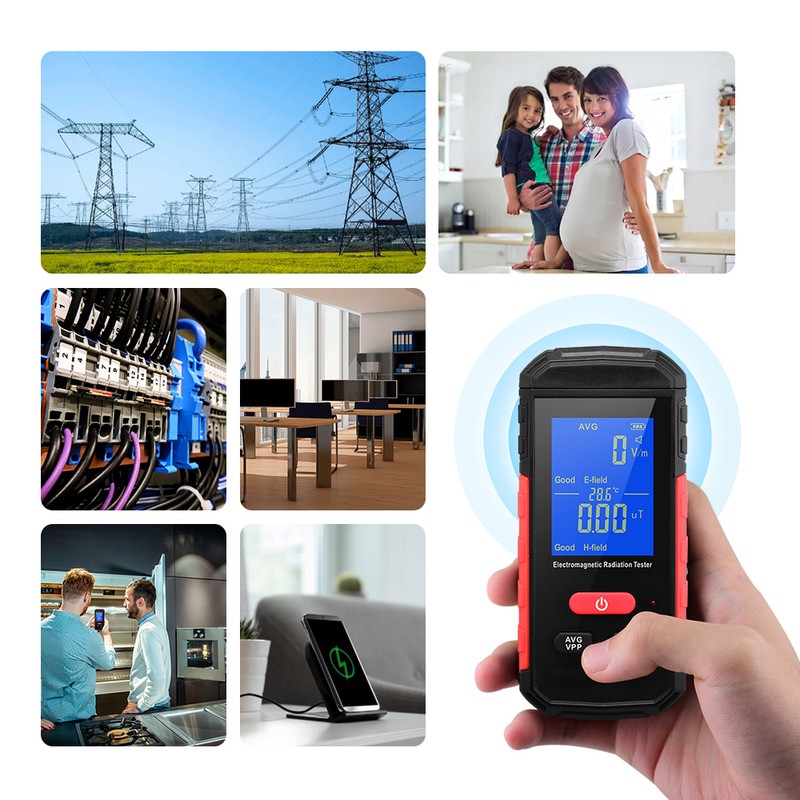 Digital Electromagnetic Radiation Tester EMF Meter LCD Backlight Portable Electric