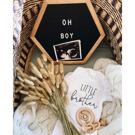 Bump and Beyond Designs Baby Boy Pregnancy Announcement, Little Brother (Preemie, White)